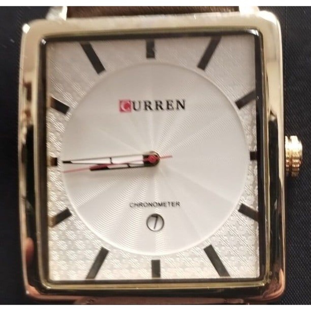 MEN'S CURREN, M:8117, WATER RESISTANT, DATE, RED SECOND HAND, Square-39mm, NR
